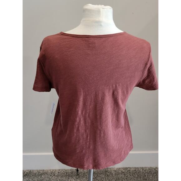 NWT Old Navy Button Front Slub Knit Top Tee Shirt Boxy 100% Cotton Size XS - Picture 6 of 8